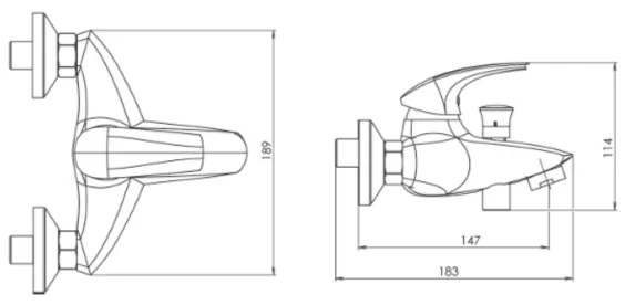 Novaservis - Miscelatore per vasca METALIA, finitura cromata lucida