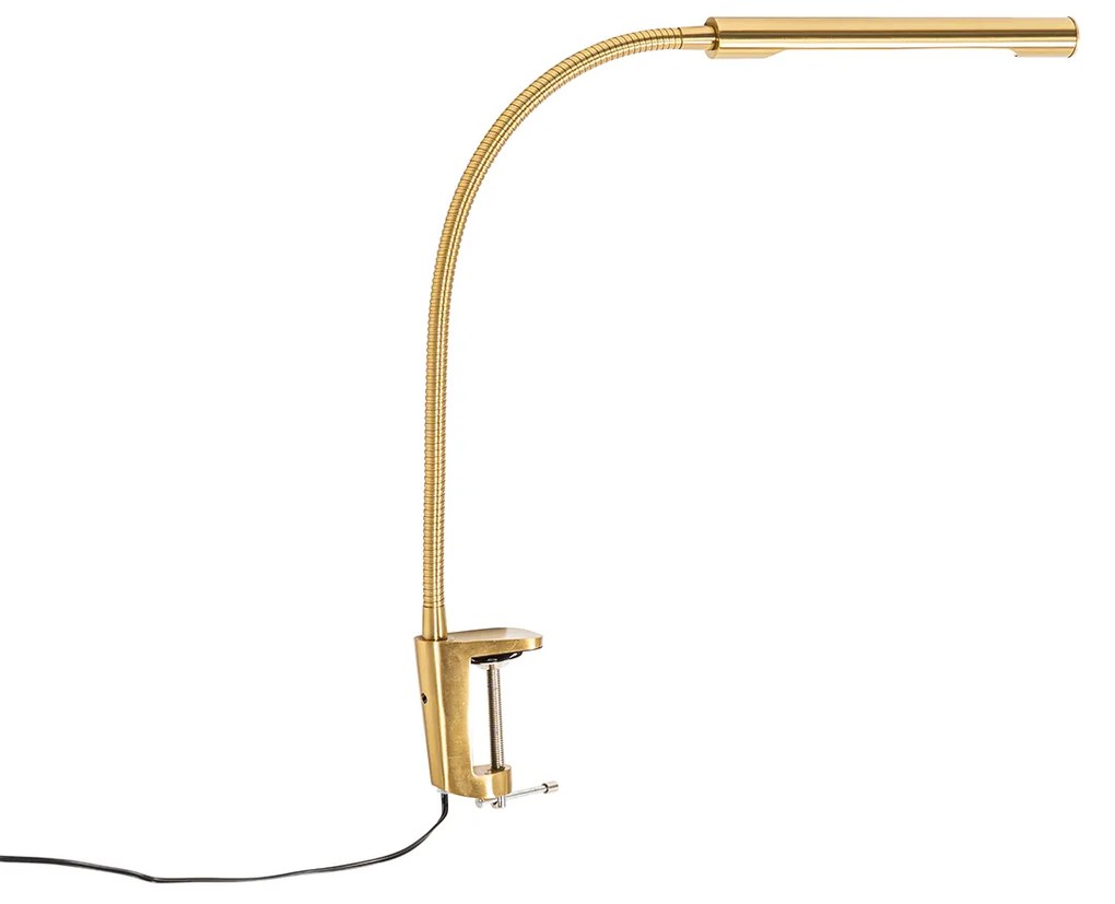 Lampada da tavolo a morsetto in ottone con LED e dimmer touch - Lionard