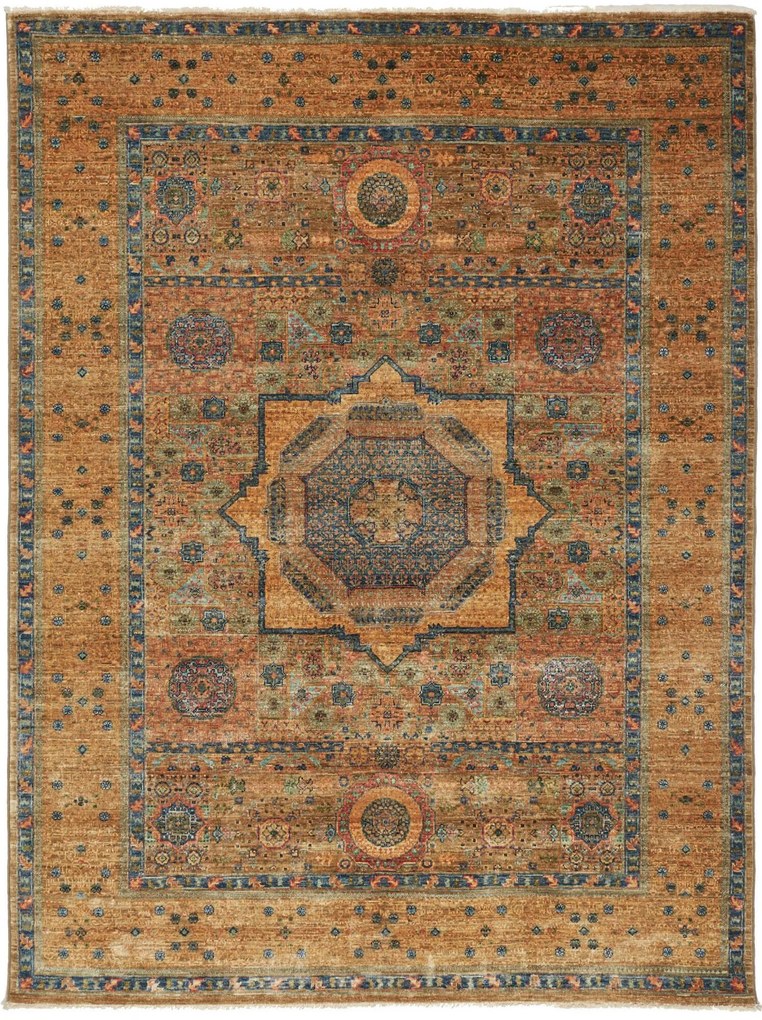 Mamluk Tappeto 200x160 Verde (Pakistan) Annodato A Mano