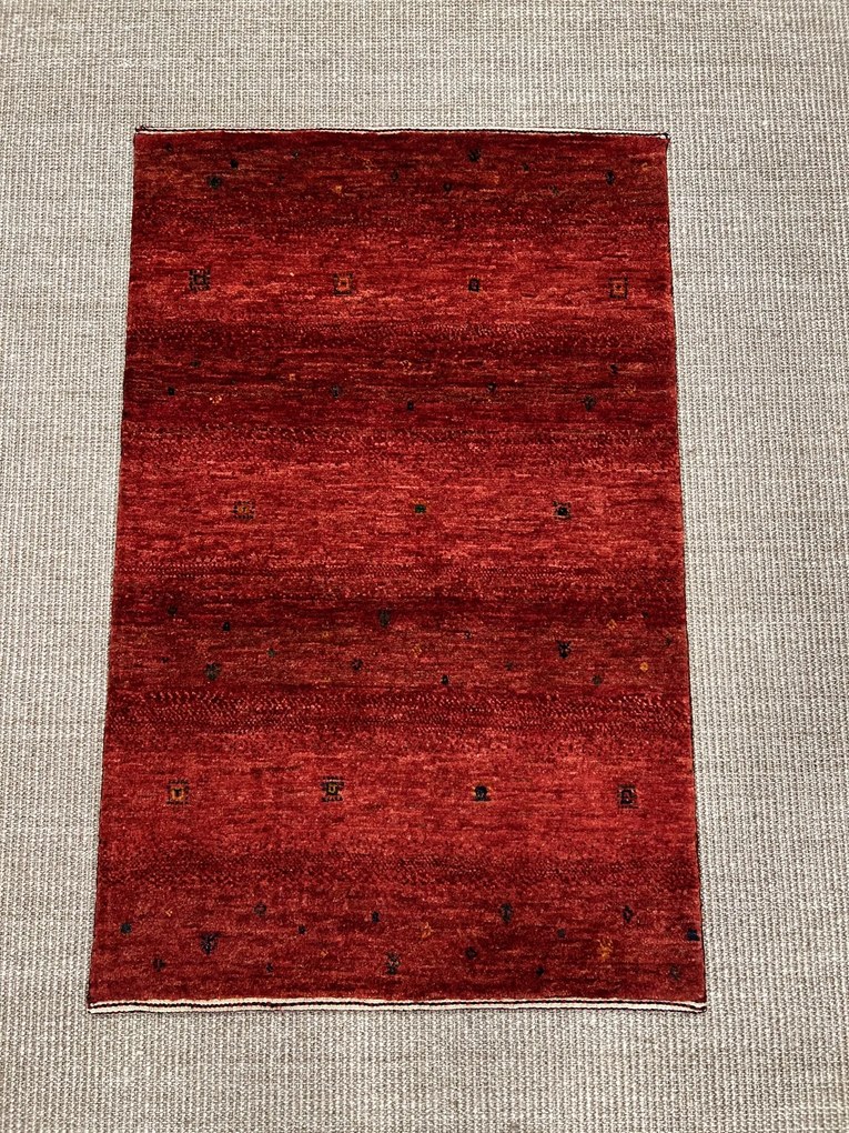 Loribaft Tappeto 90x60 Rosso (Iran) Annodato A Mano