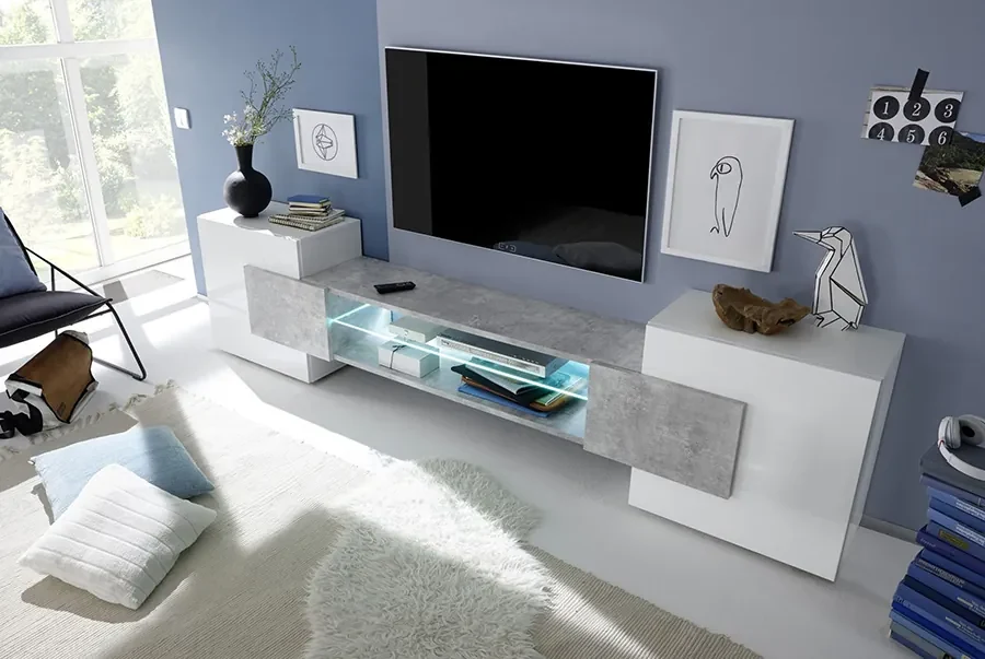 Mobili Porta TV Sospesi 3 pz Bianco 60x30x30cm