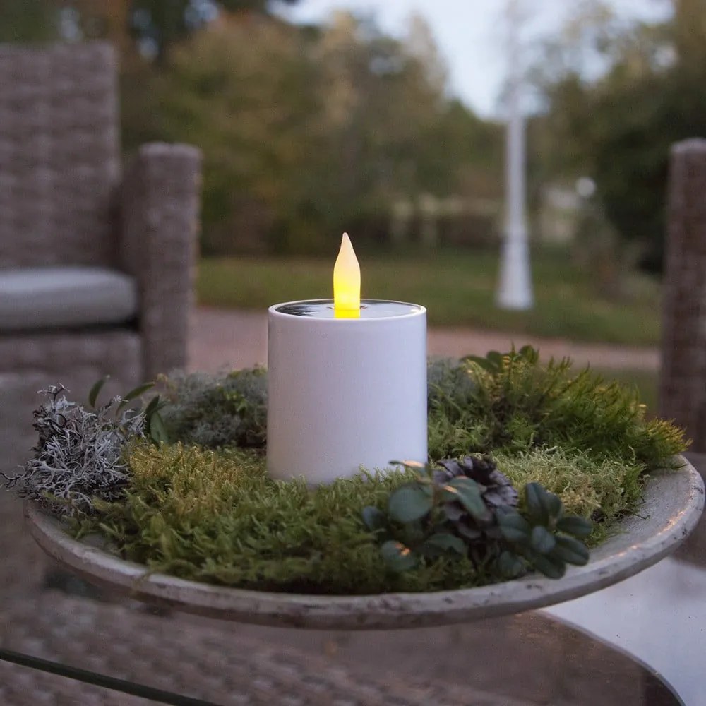 Candela LED solare bianca da esterno, altezza 7,3 cm Saul - Star Trading