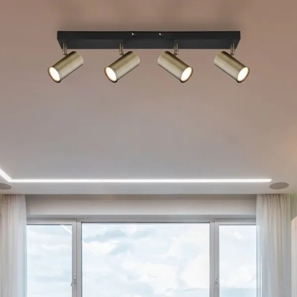 Globo 57911-4M - Faretto ROBBY 4xGU10/35W/230V nero/ottone