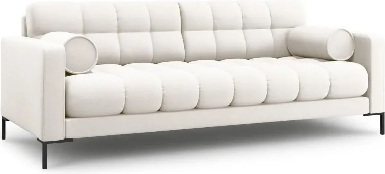 Divano Bali 3 posti in tessuto strutturato con gambe nere - L177cm