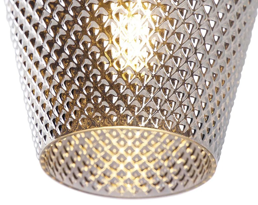 Lampada da soffitto intelligente in ottone con vetro fumé incl. Wi-Fi A60 - Karce