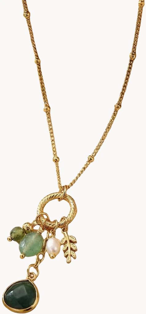 Collana placcata in oro con agata Neo