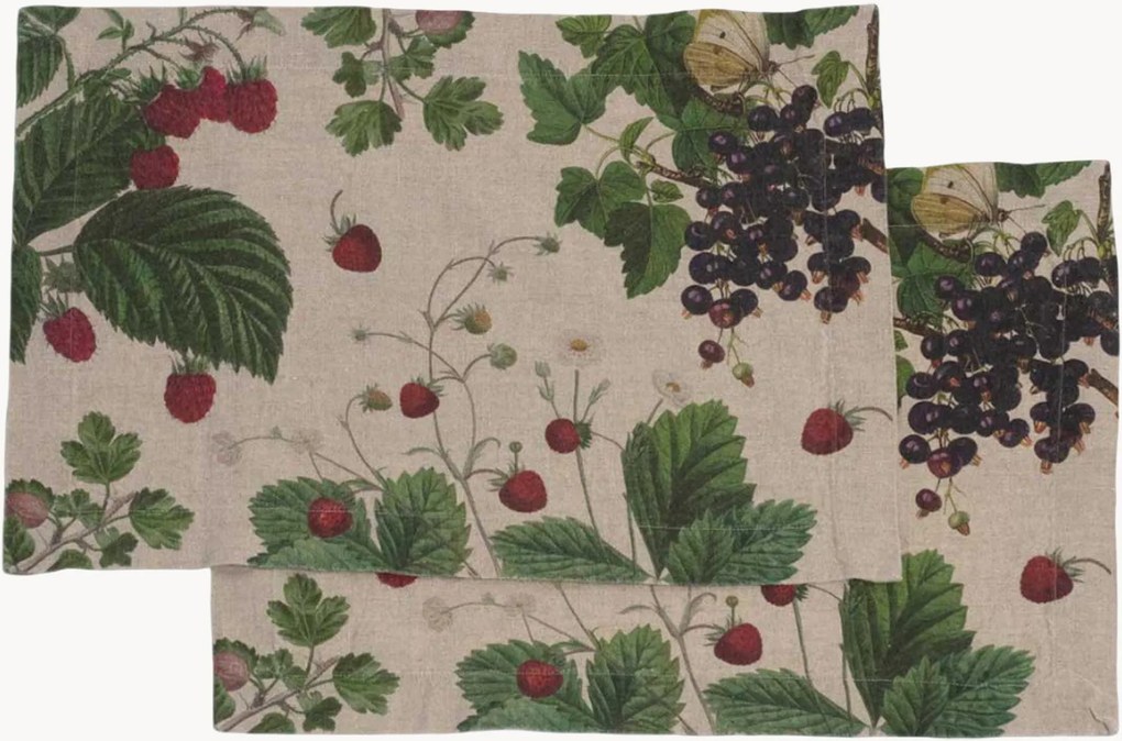 Set di 2 tovagliette americane in lino Berries