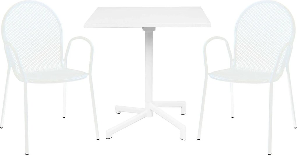 OPERA - set tavolo in alluminio cm 70 x 70 x 73 h con 2 poltrone Maris