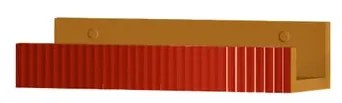 Mensola per bagno Niwa L 40 cm laccato opaco senape con vetro paprika