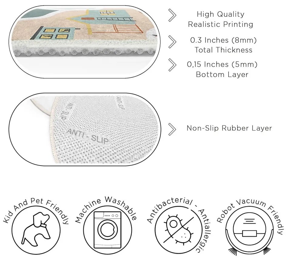 Tappeto da gioco per bambini lavabile ø120 cm Farmer's Life – Mila Home