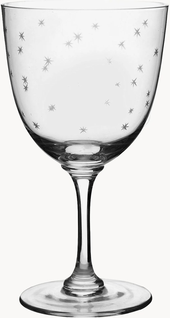 Set di 2 bicchieri da vino in cristallo soffiato Stars
