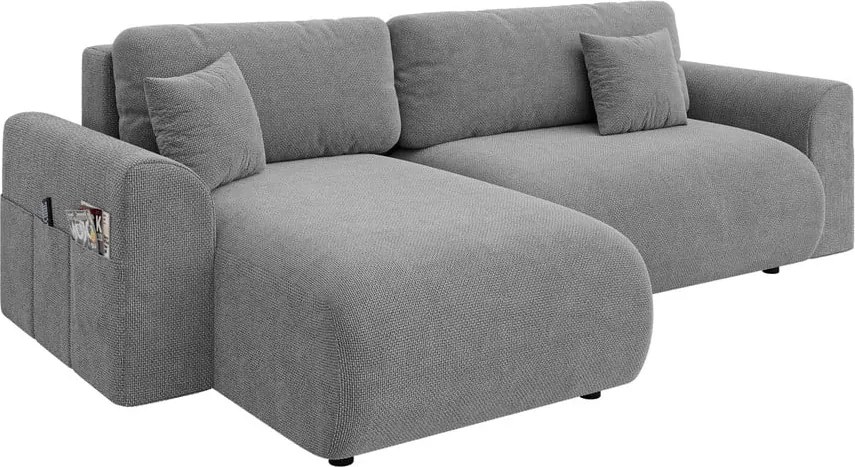 Divano angolare grigio allungabile (con composizione variabile) Lorine – Ropez