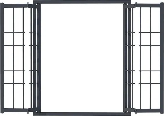 Grata di sicurezza battente in ferro zincato grigio 100 x 220 cm