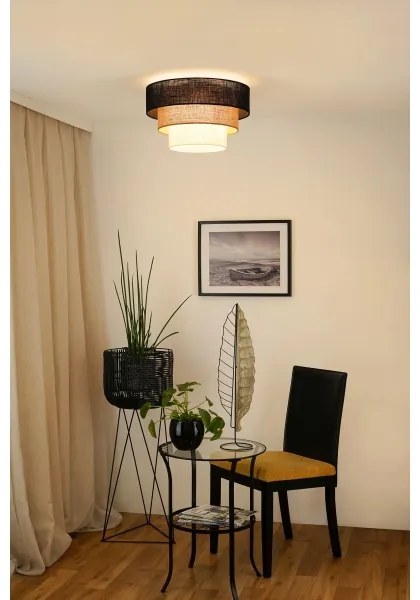 Brilagi -Plafoniera ASPEN LUNETA 1xE27/15W/230V diametro 45 nero/beige/color crema