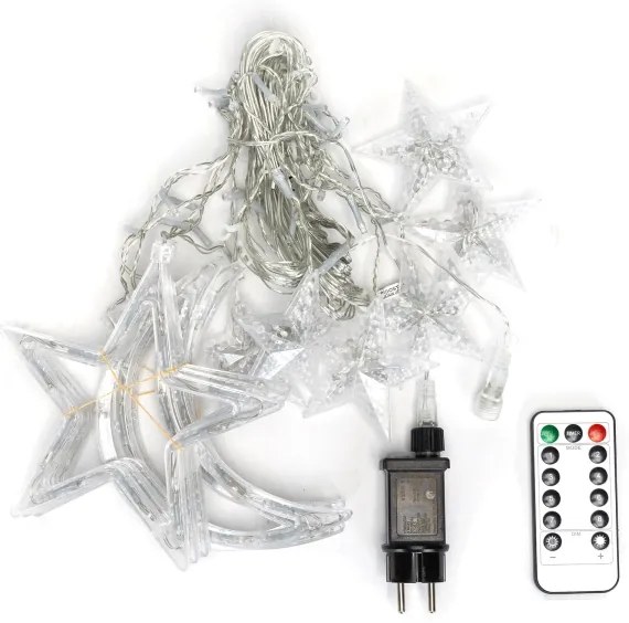 Aigostar - Catena luminosa LED natalizia da esterno 120xLED/6W/230V/8 funzioni 3x0,6m IP44 bianco caldo con telecomando