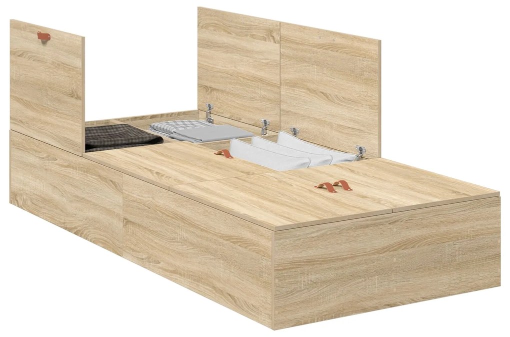 Struttura letto  rovere sonoma legno ingegnerizzato