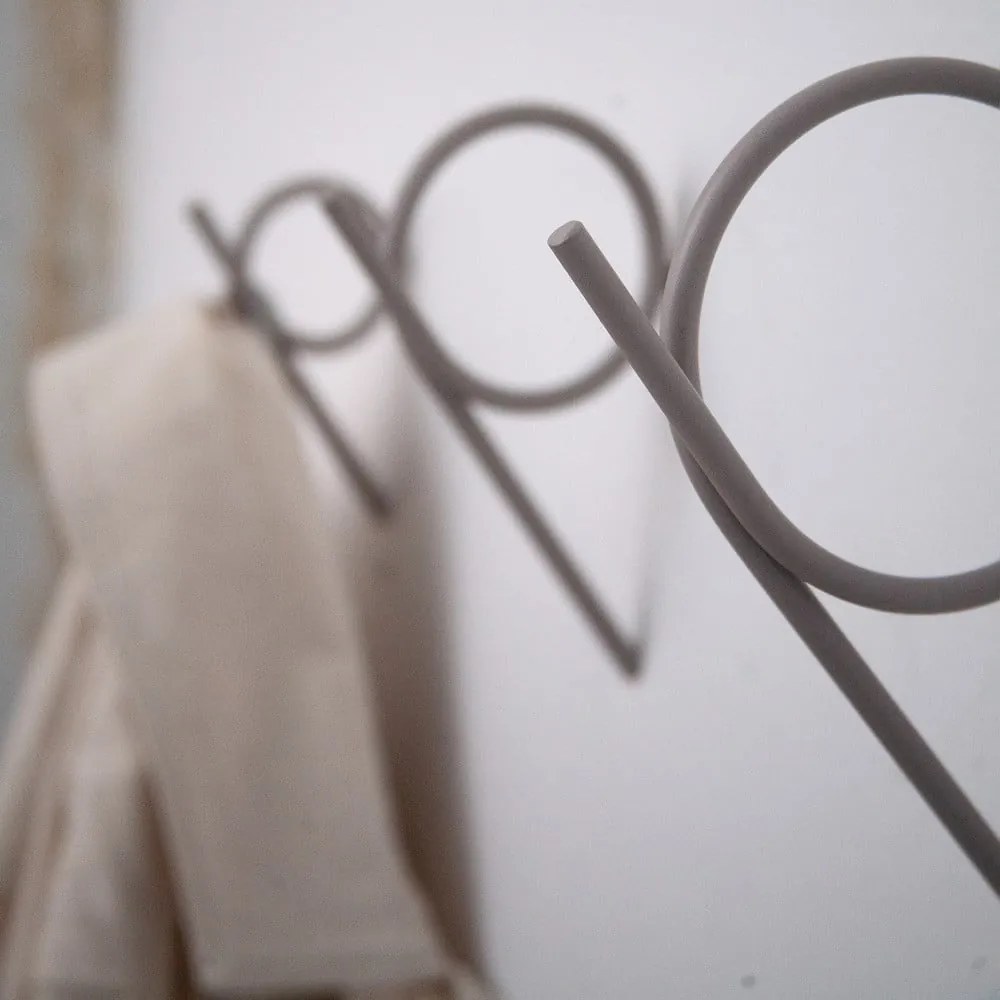 Gancio da parete grigio tortora in acciaio Tuba M – Spinder Design