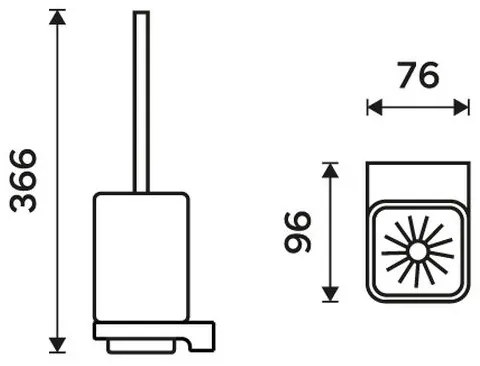 NIMCO MAC 29094CN-90 - Scopino a parete MAYA opaco vetro/opaco nero