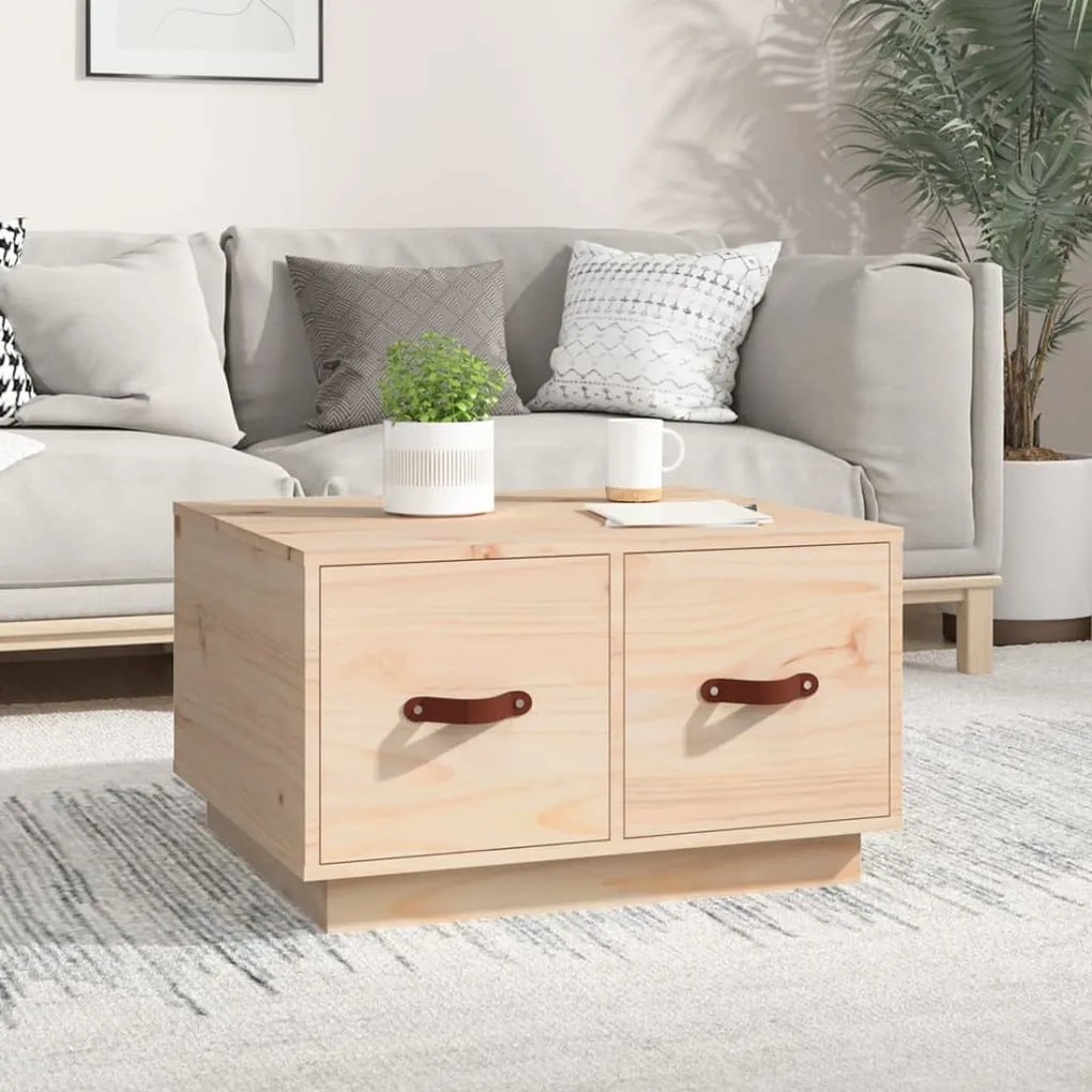 Tavolino Da Salotto 60x53x35 Cm İn Legno Massello Di Pino /