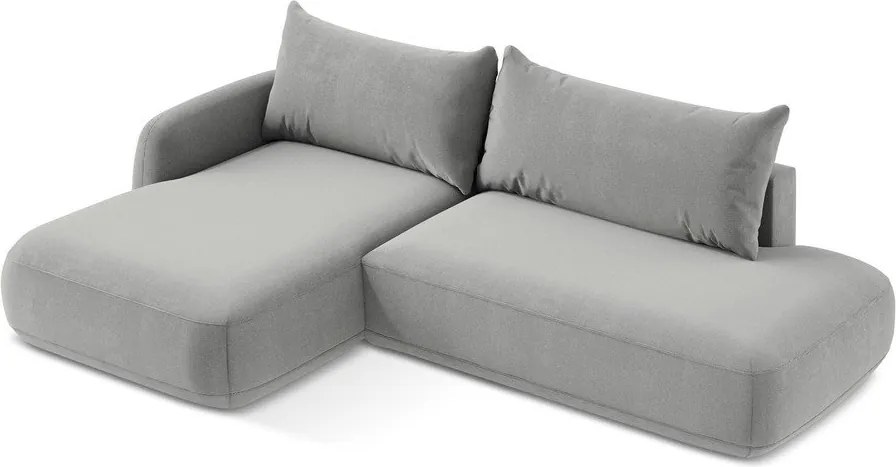 Divano angolare grigio chiaro allungabile (con penisola a sinistra/con chaise lounge) Hale – Makamii