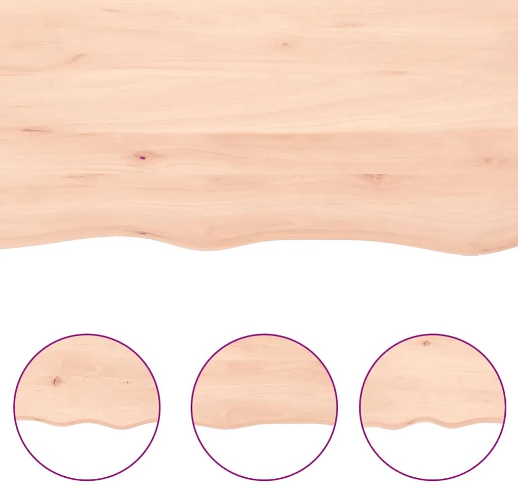 Ripiano a parete 100x10x2 cm legno massello rovere non trattato