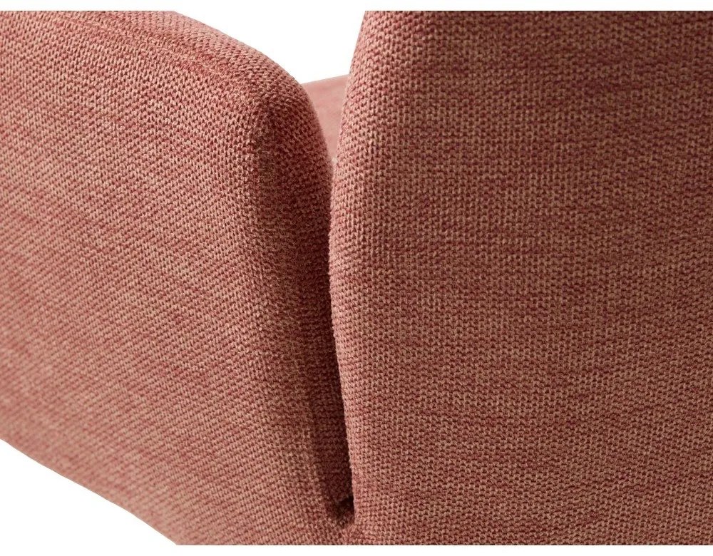 Sedia da pranzo rosa in imbottito con braccioli Roxana – Unique Furniture