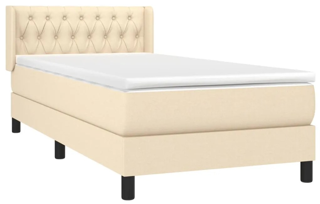 Giroletto a molle con materasso crema 90x200 cm intessuto
