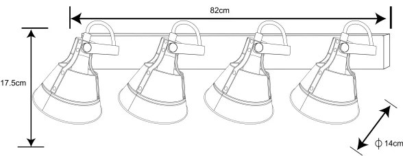 Globo 15366Z-4 - Faretto GÜNTHER 4xE27/60W/230V