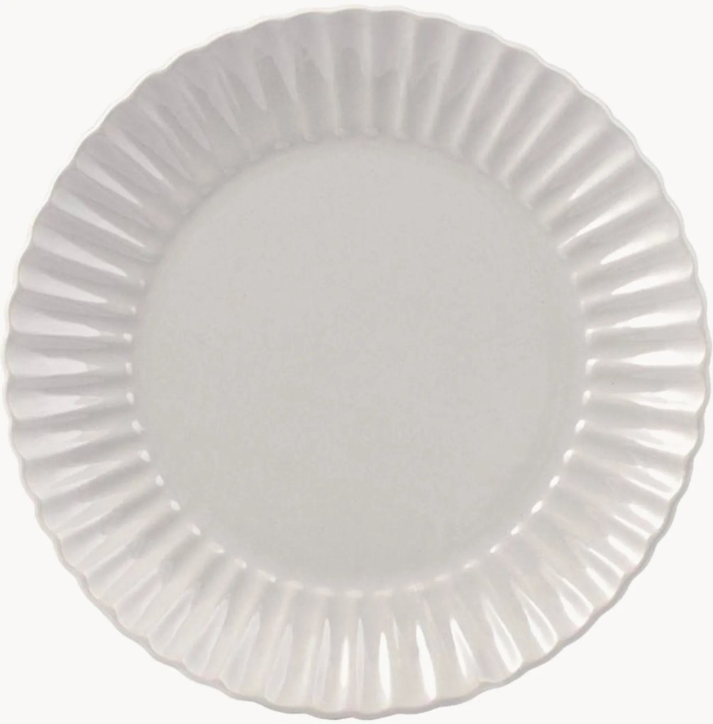 Set di 6 piatti da colazione con scanalatura in rilievo Lotus