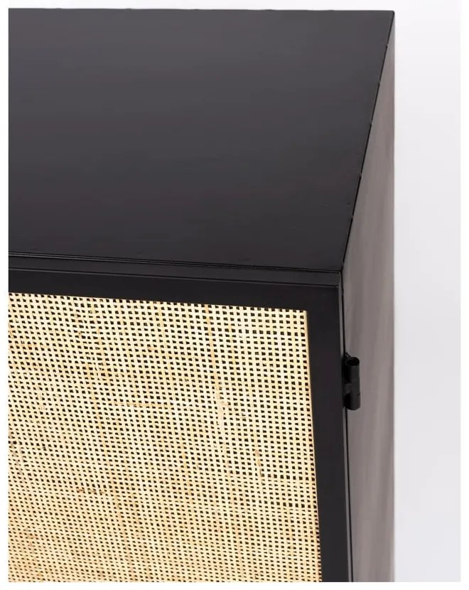 Cassettiera alta in rattan nero 80x100 cm Guuji - White Label