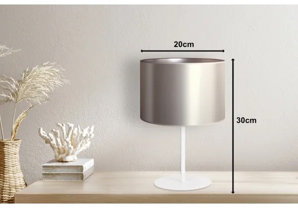Duolla - Lampada da tavolo CANNES 1xE14/15W/230V diametro 20 cm argento/bianco