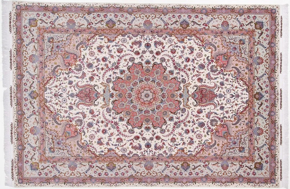 Tabriz Tappeto 250 x 360 Blu (Iran) Annodato A Mano