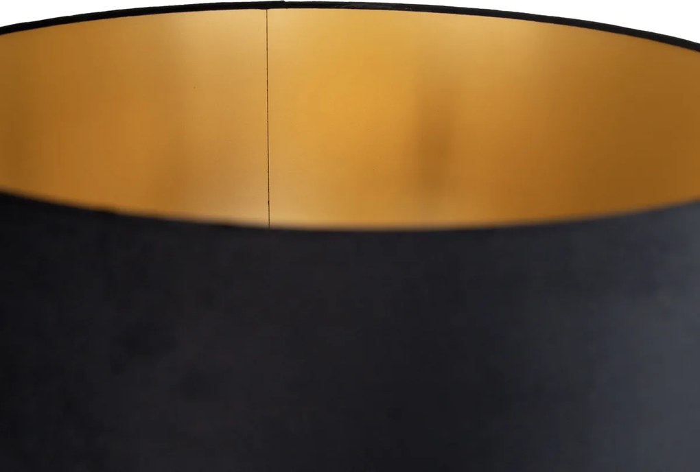Lampada da terra oro con paralume nero e interno oro 50cm - Linden
