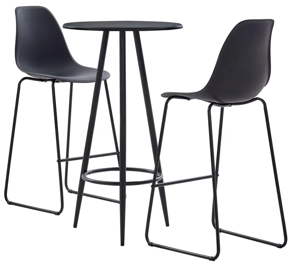 Set Da Bar 3 Pz İn Plastica Nero /