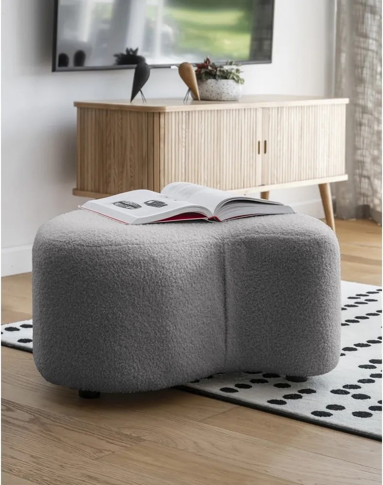 Sgabello in tessuto bouclé grigio Miuf - Miuform