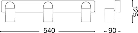 Ideal Lux - Faretto LED RUDY 3xGU10/7W/230V CRI 90 nero