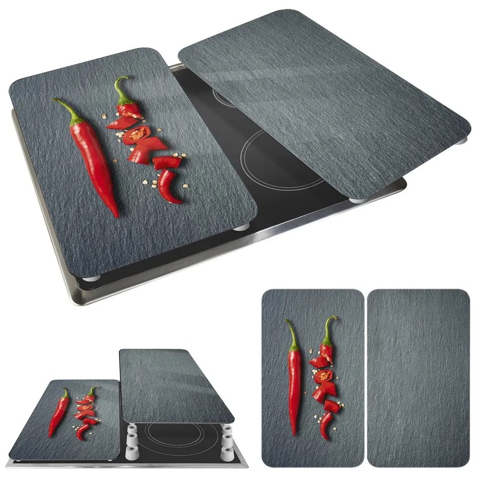 Set di 2 copri stufe in vetro, 52 x 30 cm Cayenne - Wenko