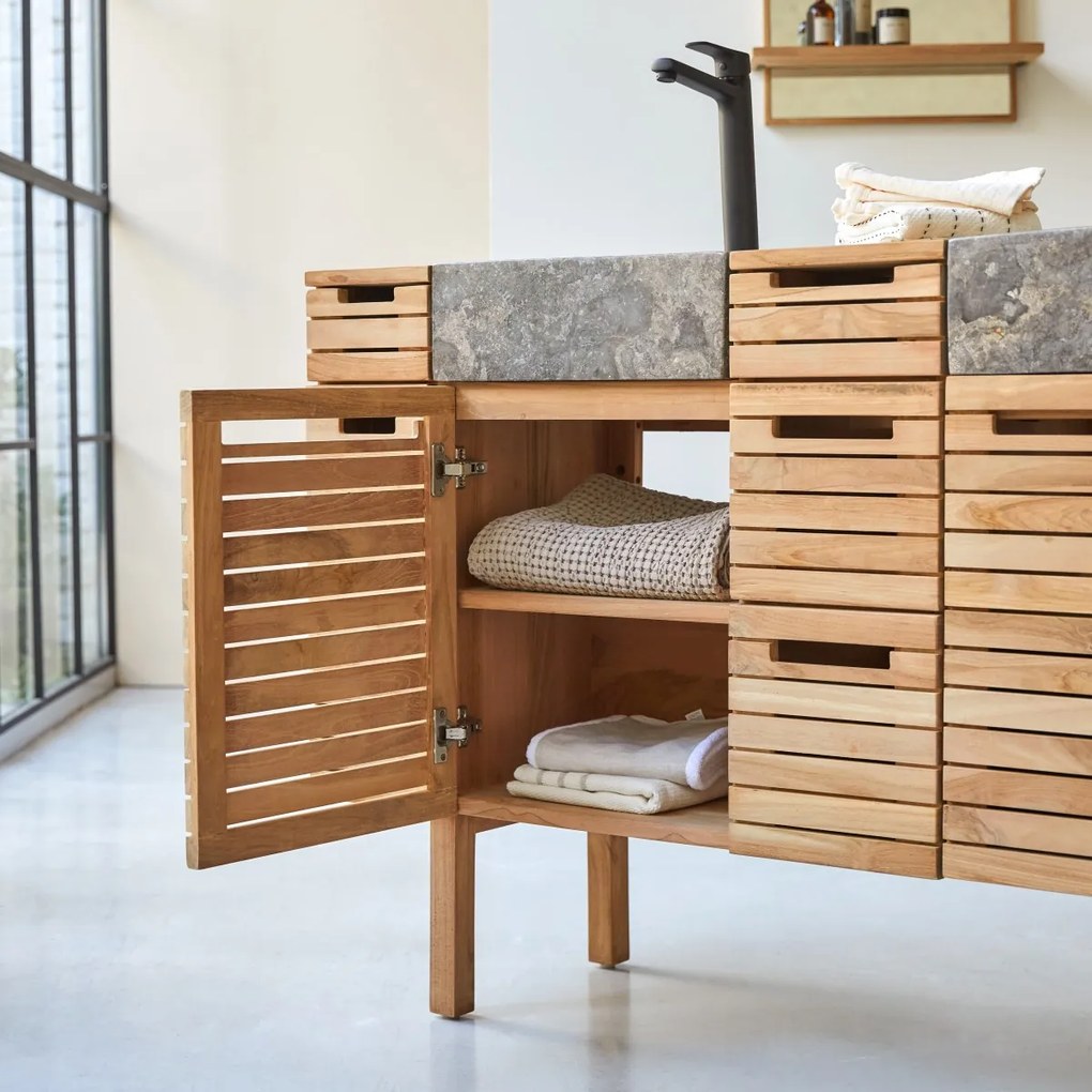 Tikamoon - Mobili da bagno in legno di Teak con lavabi 150 Slats