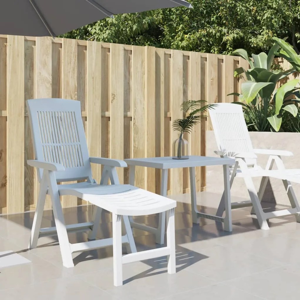 Lettino Prendisole Bianco İn Plastica /