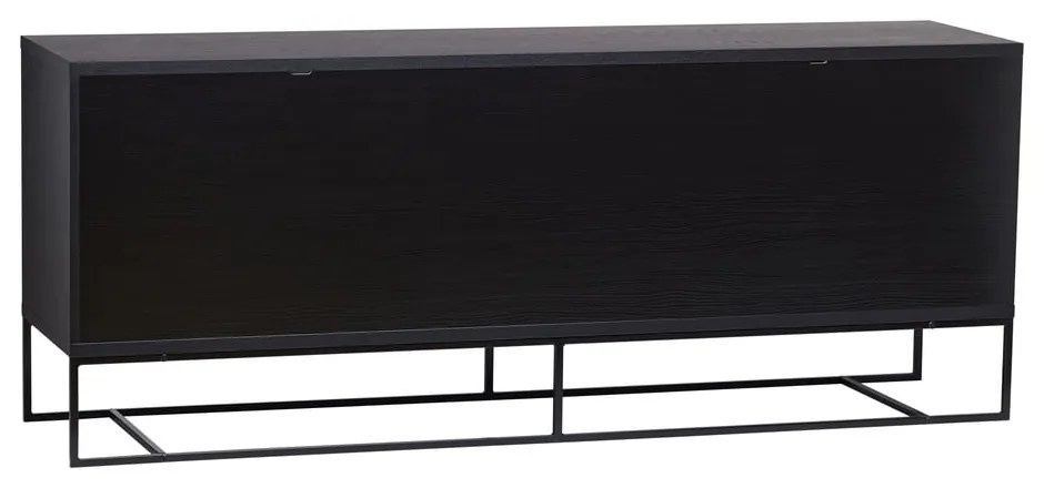 Cassettiera bassa nera in rovere 188x75 cm Ende - Woodman