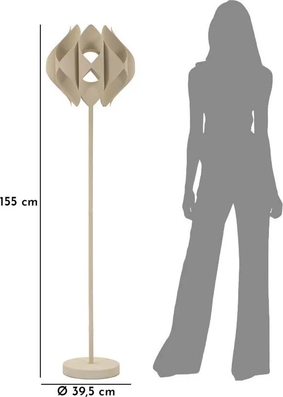 Lampada da terra beige con paralume in metallo (altezza totale 155 cm) Space – Mauro Ferretti