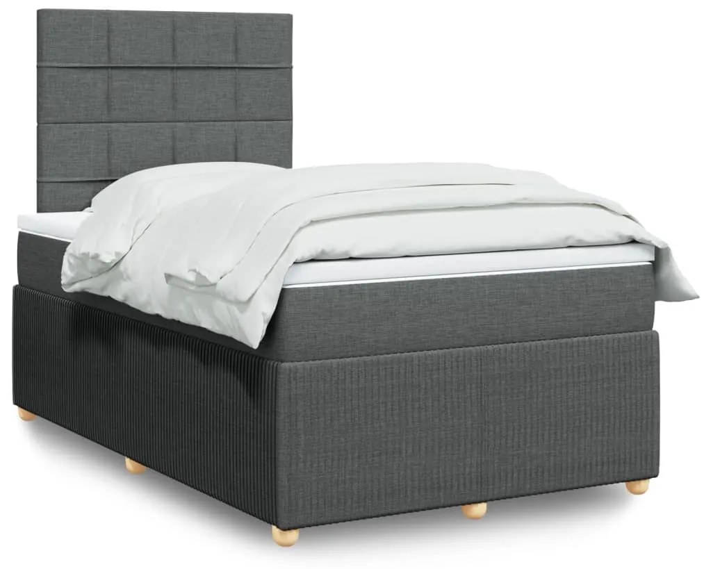 Giroletto A Molle Con Materasso Grigio Scuro 120x200 Cm Tessuto /