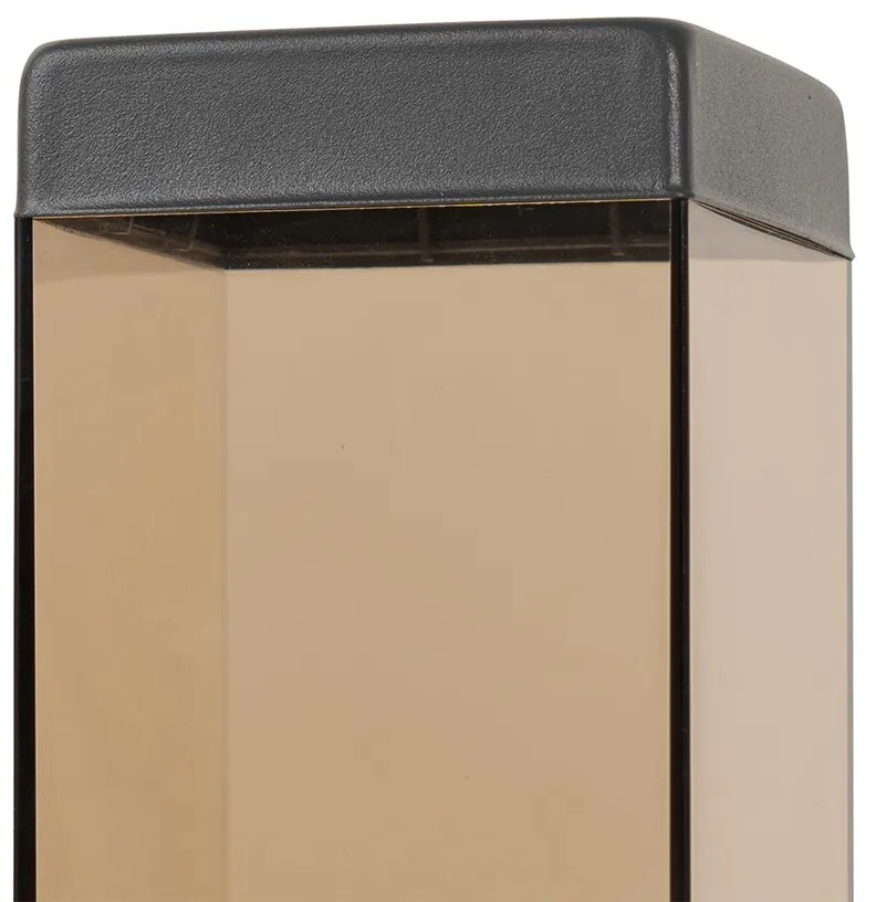 Lampada da esterno moderna grigio scuro con vetro fumé 45 cm - Malios