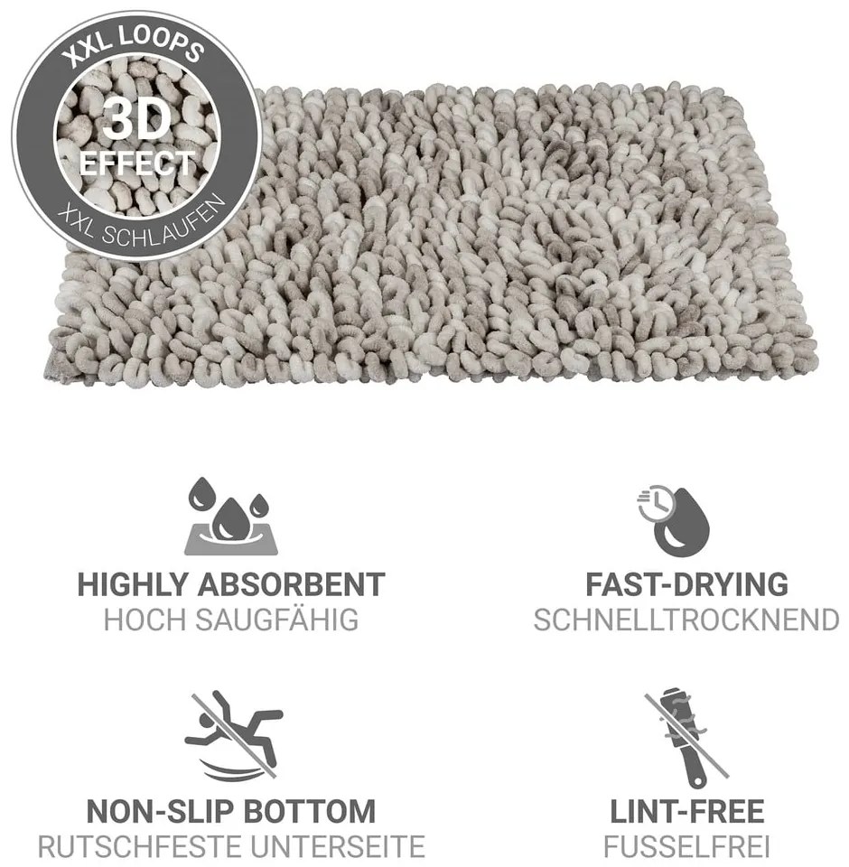 Tappetino per il bagno greige in tessuto 60x90 cm Lerici – Wenko