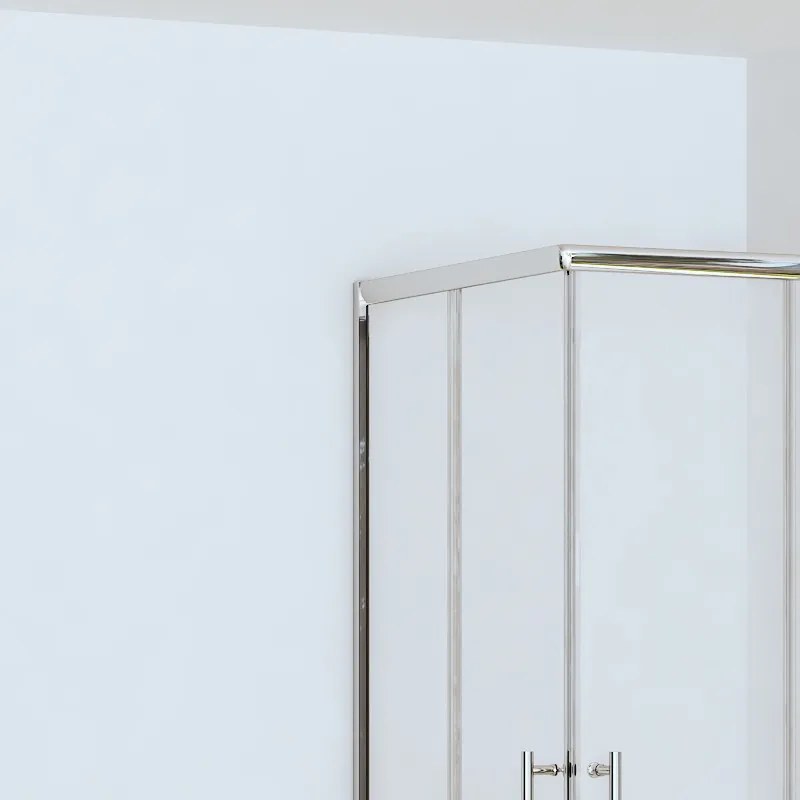 Kamalu - Box doccia angolare 70x70 altezza ridotta 170 cm vetro trasparente 6mm | CHIARA EDGE-R