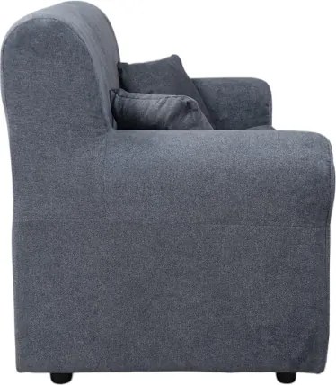 Divano 2 posti 127 cm in tessuto con cuscini Grigio