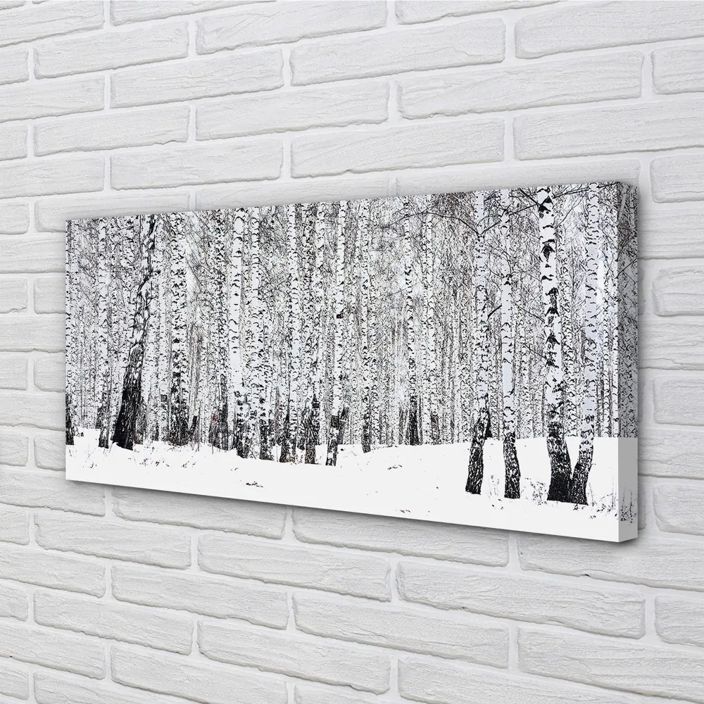 Quadro stampa su tela Alberi di neve invernali 100x50 cm