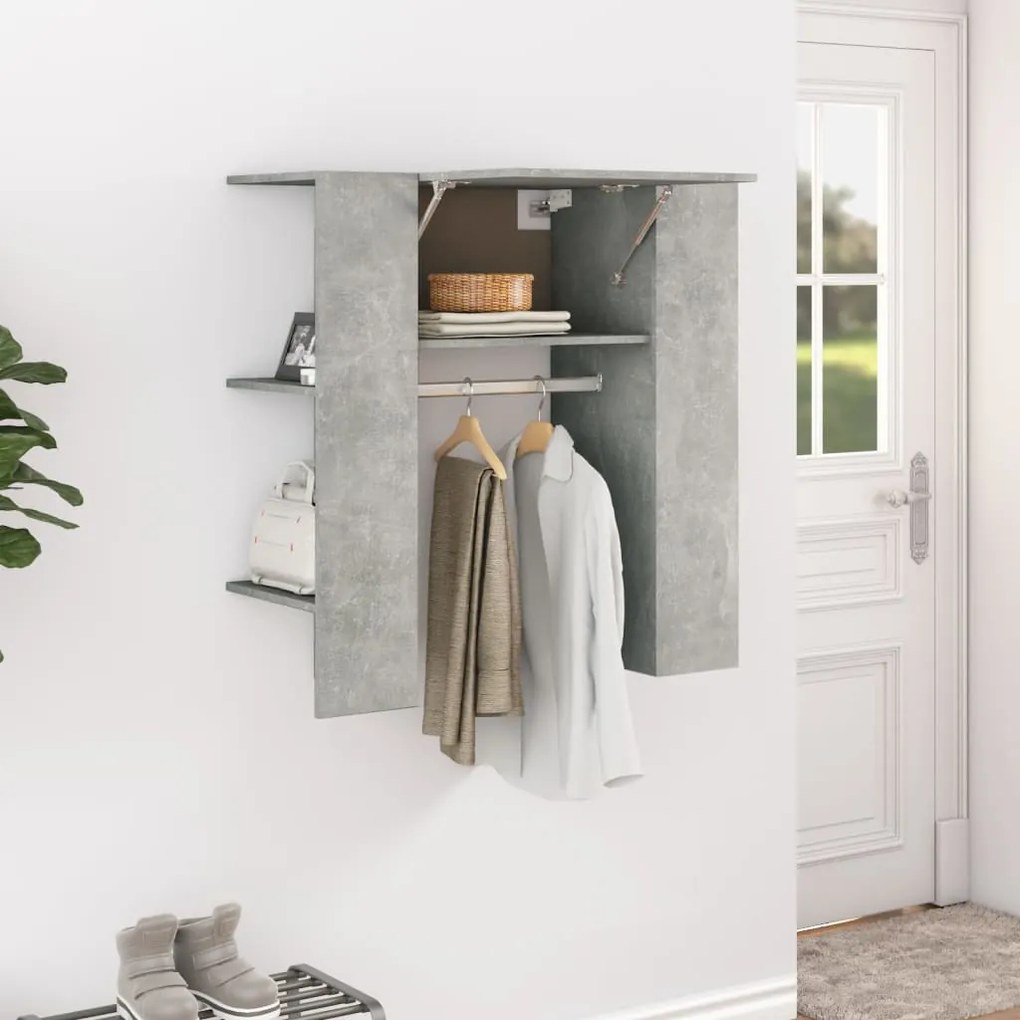 Scaffale Ingresso Grigio Cemento 97,5x37x99cm Legno Multistrato /