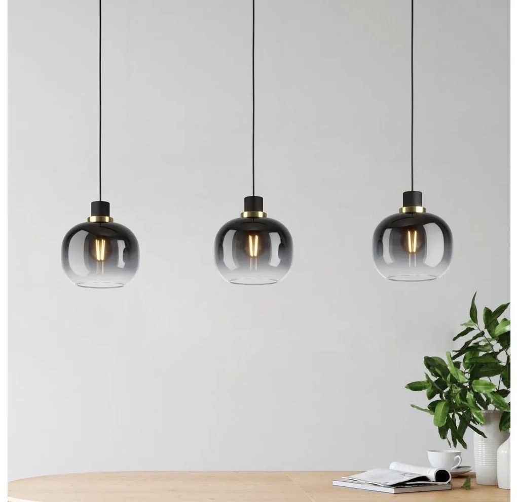 Eglo 99617 - Lampadario a sospensione con filo OILELLA 3xE27/40W/230V grigio