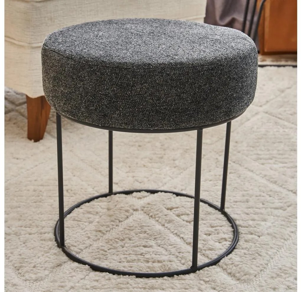 Pouf JAVI Ø 40 cm antracite